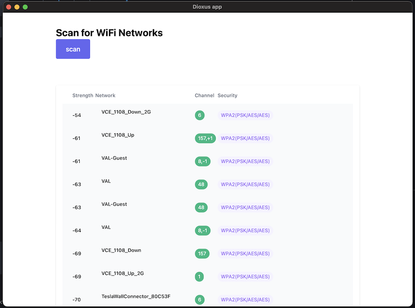 Wifi Scanner Demo