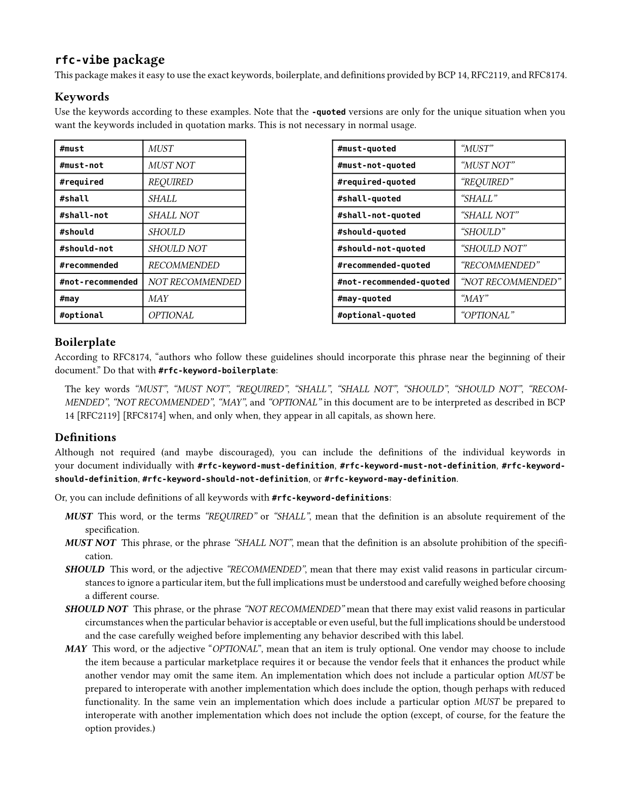 Example output